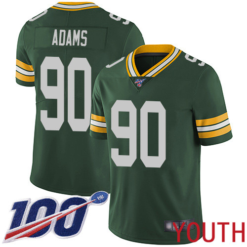 Green Bay Packers Limited Green Youth #90 Adams Montravius Home Jersey Nike NFL 100th Season Vapor Untouchable